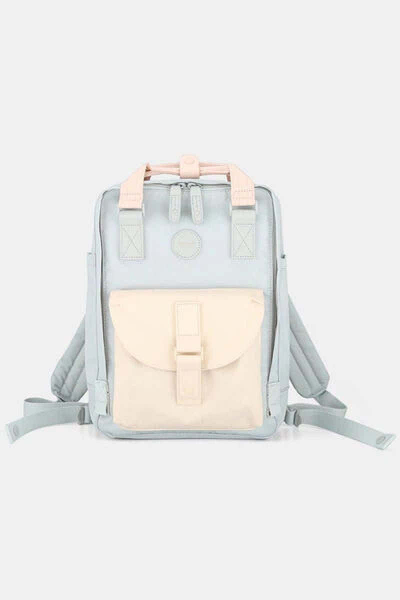 Himawari Contrast Waterproof Canvas Backpack Bag with round Label