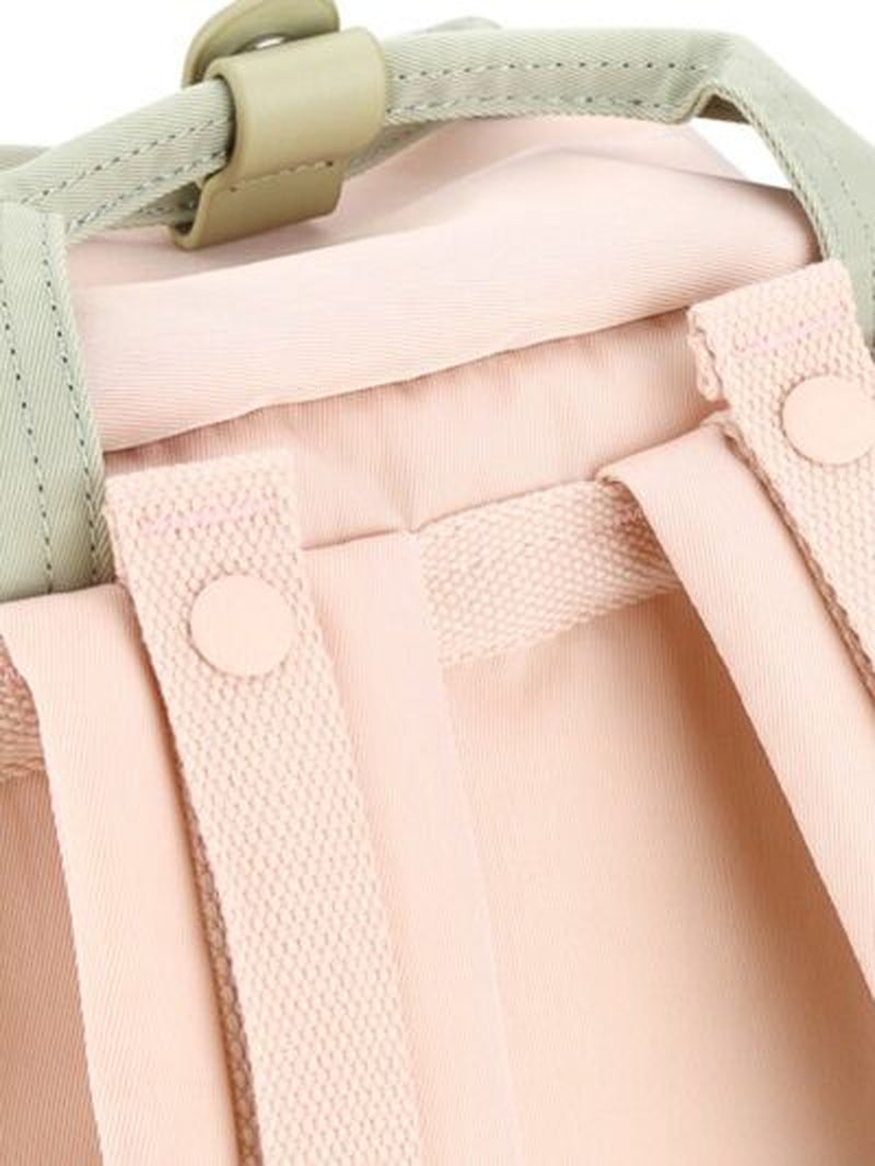 Himawari Contrast Waterproof Canvas Backpack Bag with round Label