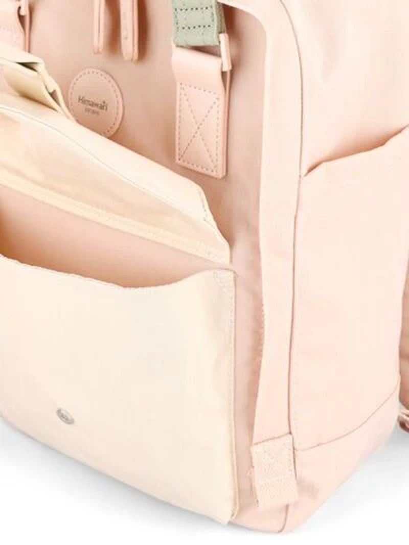 Himawari Contrast Waterproof Canvas Backpack Bag with round Label