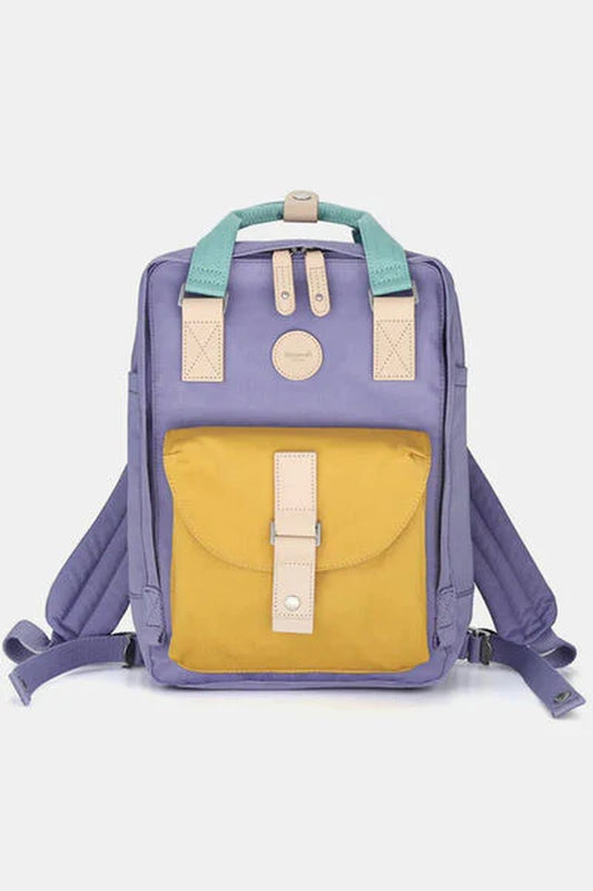 Himawari Contrast Waterproof Canvas Backpack Bag with round Label